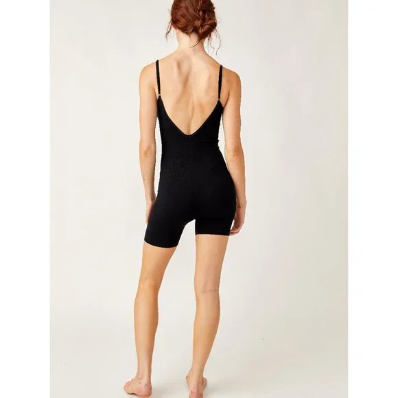 FREE PEOPLE One To Watch Romper / Black - Picture 2 of 6